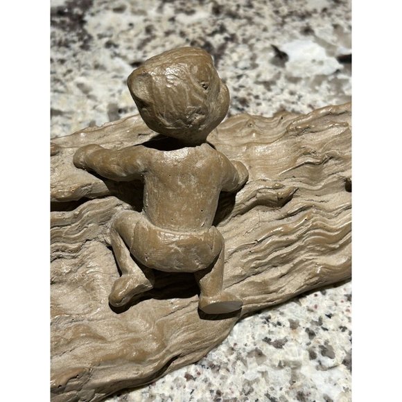 Vtg Haeger Pottery M.Strubel Sculpture 2 Children On A Fallen Tree - Picture 9 of 16